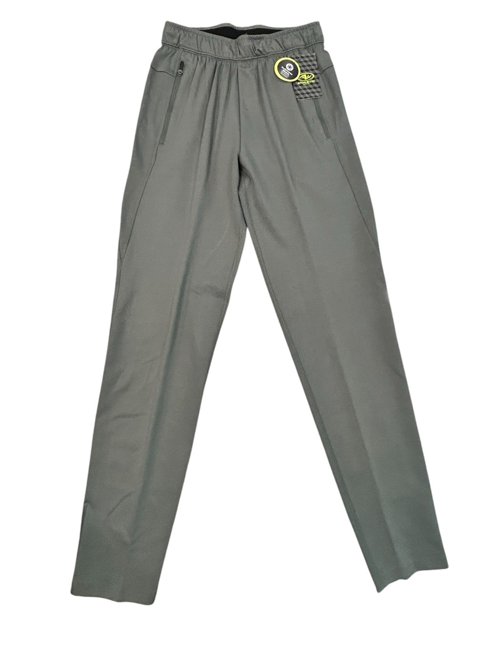 Athletic Works Men's Olive Gray Jogger Pants Zip Pockets NWT Small 28-30 Sweats